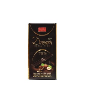 شكلات 60 گرم تابلت تلخ دريم 72% با مغز فندق شيرين عسل