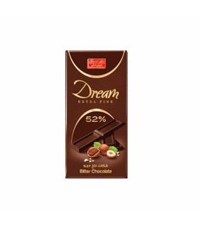 شكلات 60 گرم تابلت تلخ دريم 52% با مغز فندق شيرين عسل