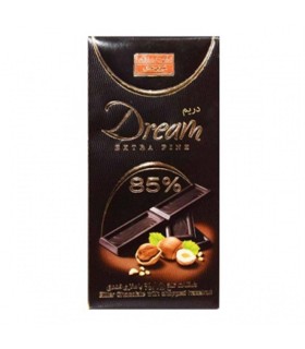 شكلات 60 گرم تابلت تلخ دريم 85% با مغز فندق شيرين عسل