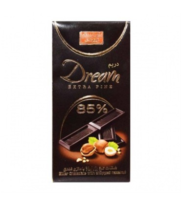 شكلات 60 گرم تابلت تلخ دريم 85% با مغز فندق شيرين عسل