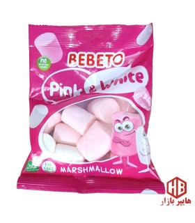 مارشمالو 60 گرم صورتي سفيد ببتو BEBETO