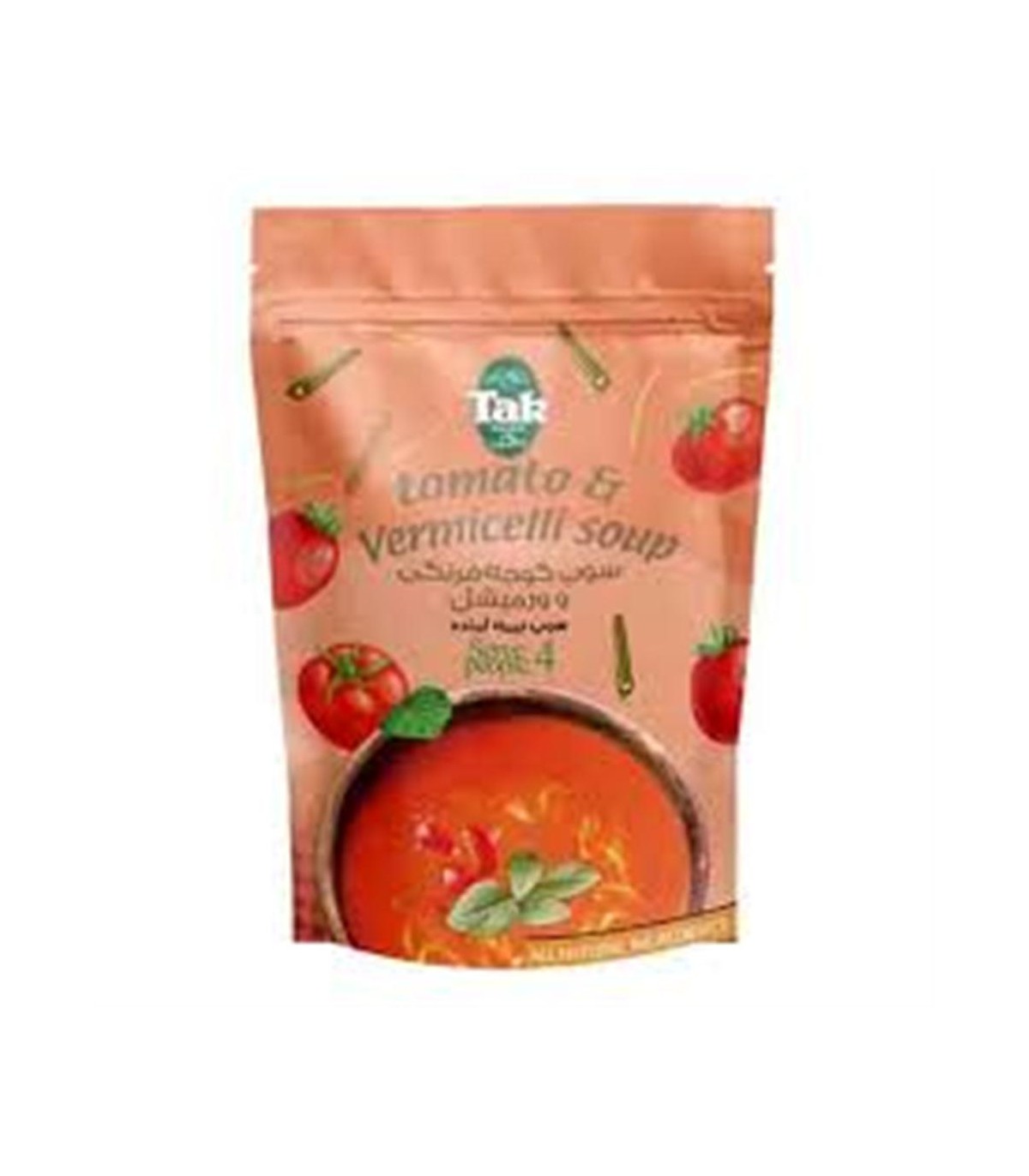سوپ نيمه آماده گوجه فرنگي و ورميشل تك ماكارون