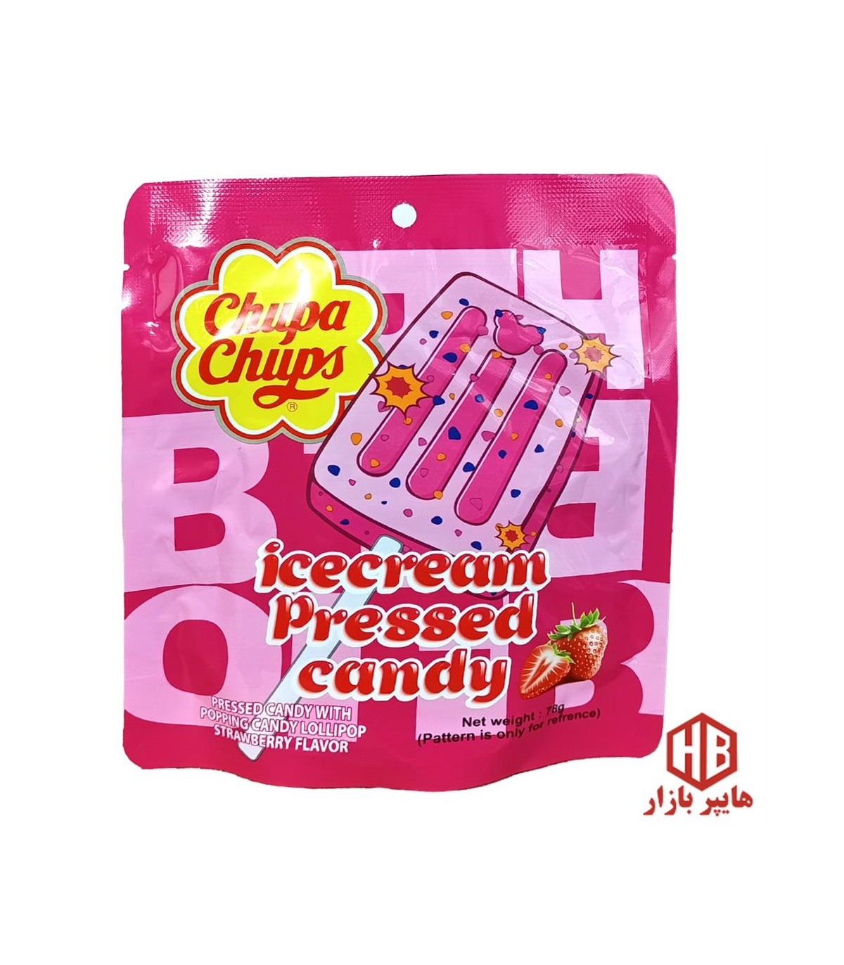 بستني خشك پك استند آپ چوبي توت فرنگي Chupa Chups