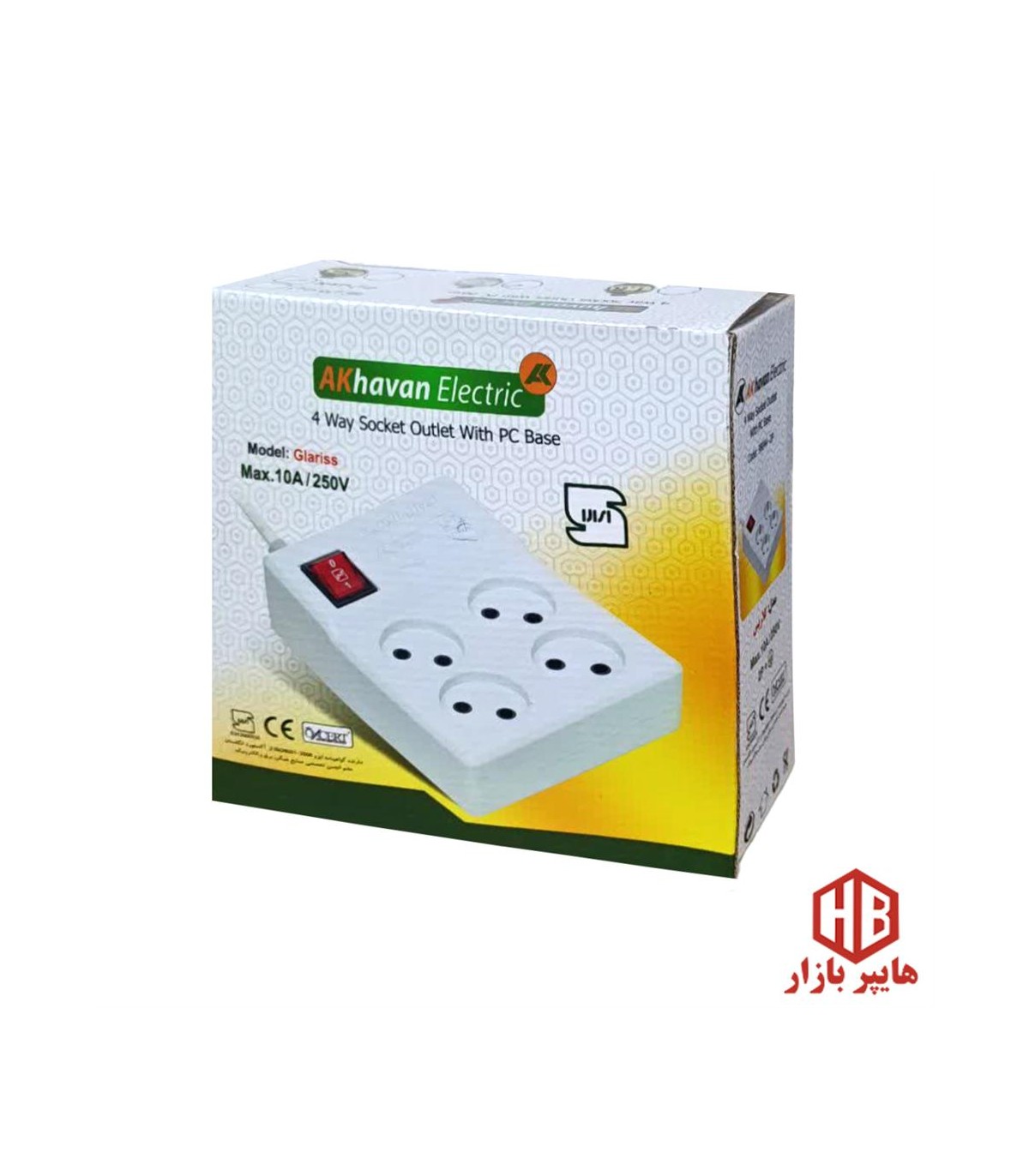 رابط برق 4 خانه كابل 3 متر كليددار گلاريس اخوان الكتريك