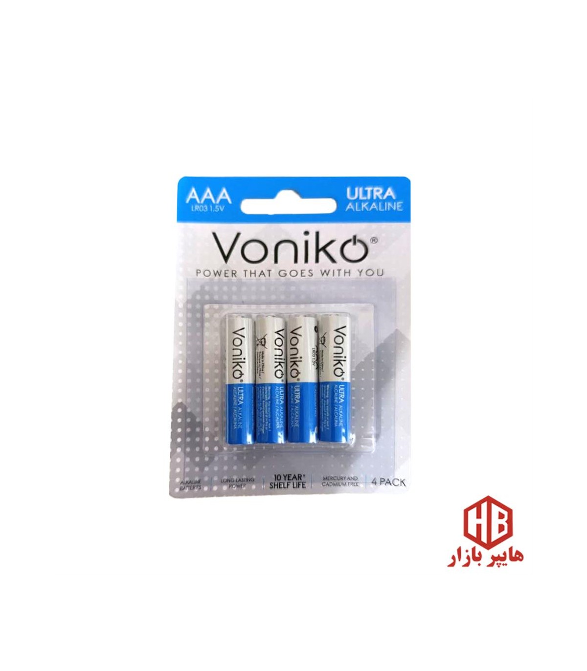 باطري نيم قلم 4 عددي اولترا آلكالاين Voniko