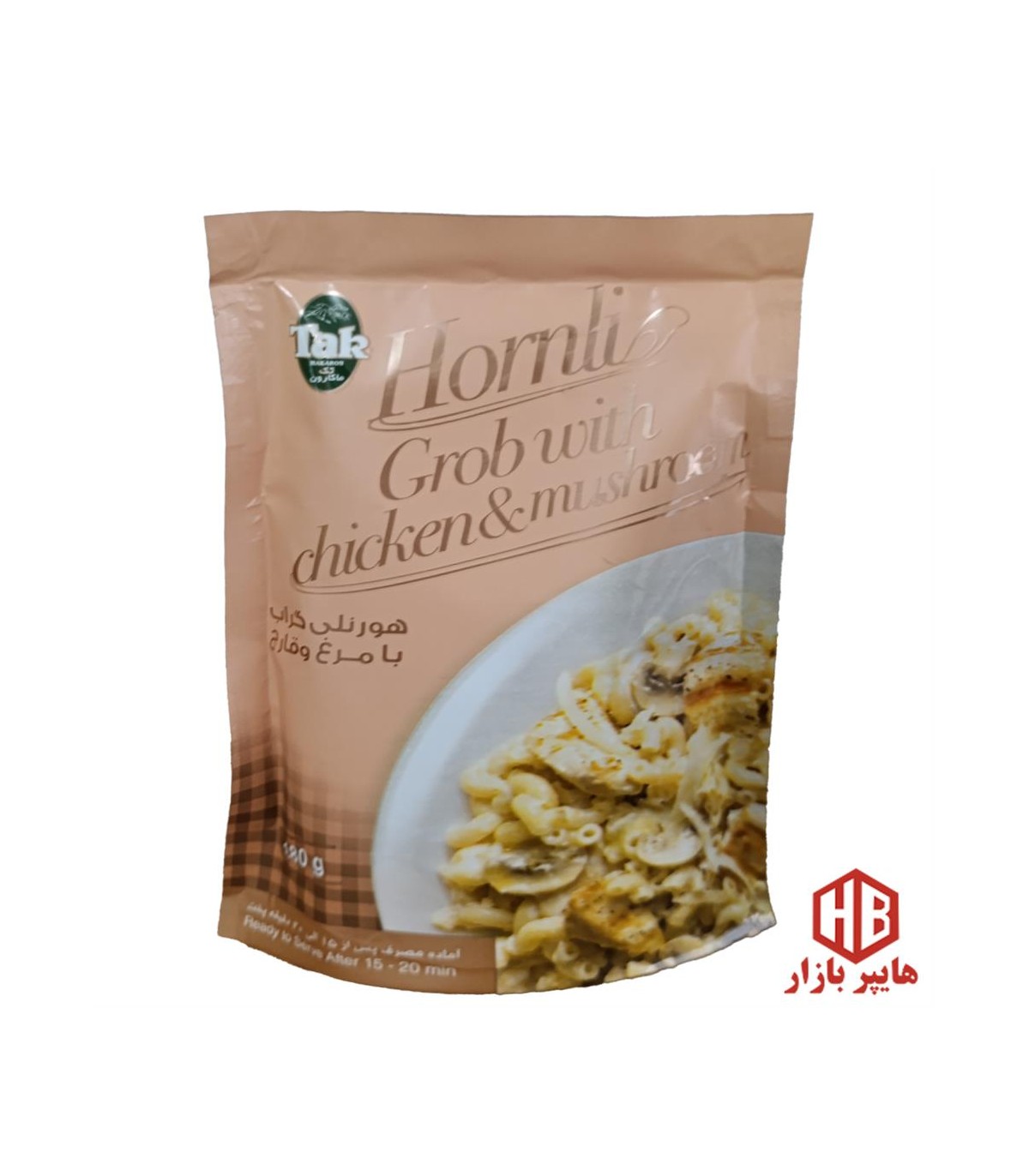 پاستا 180 گرم هورنلي گراب با مرغ و قارچ تك ماكارون