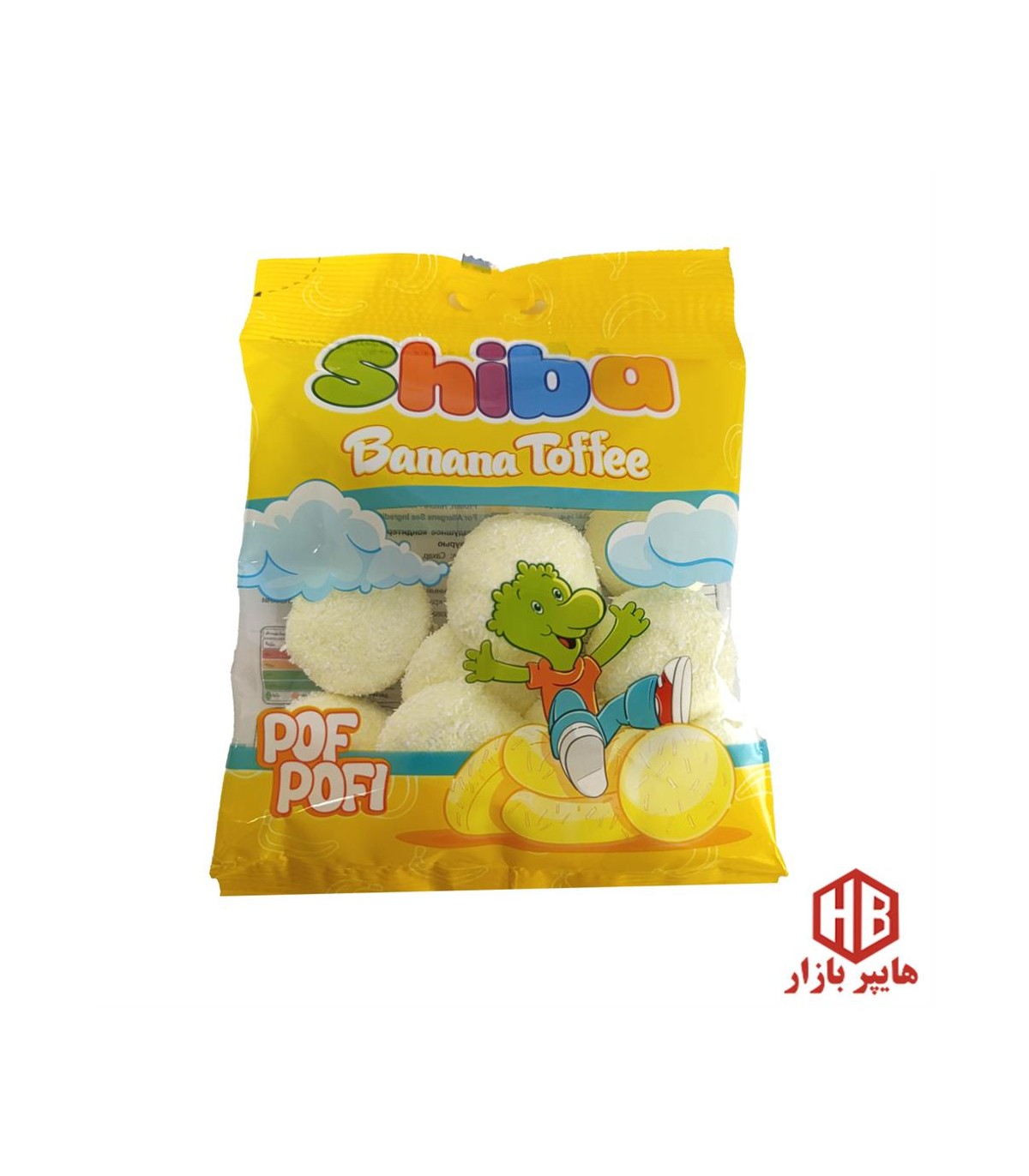 پف پفي 50 گرم موز تافي شيبا