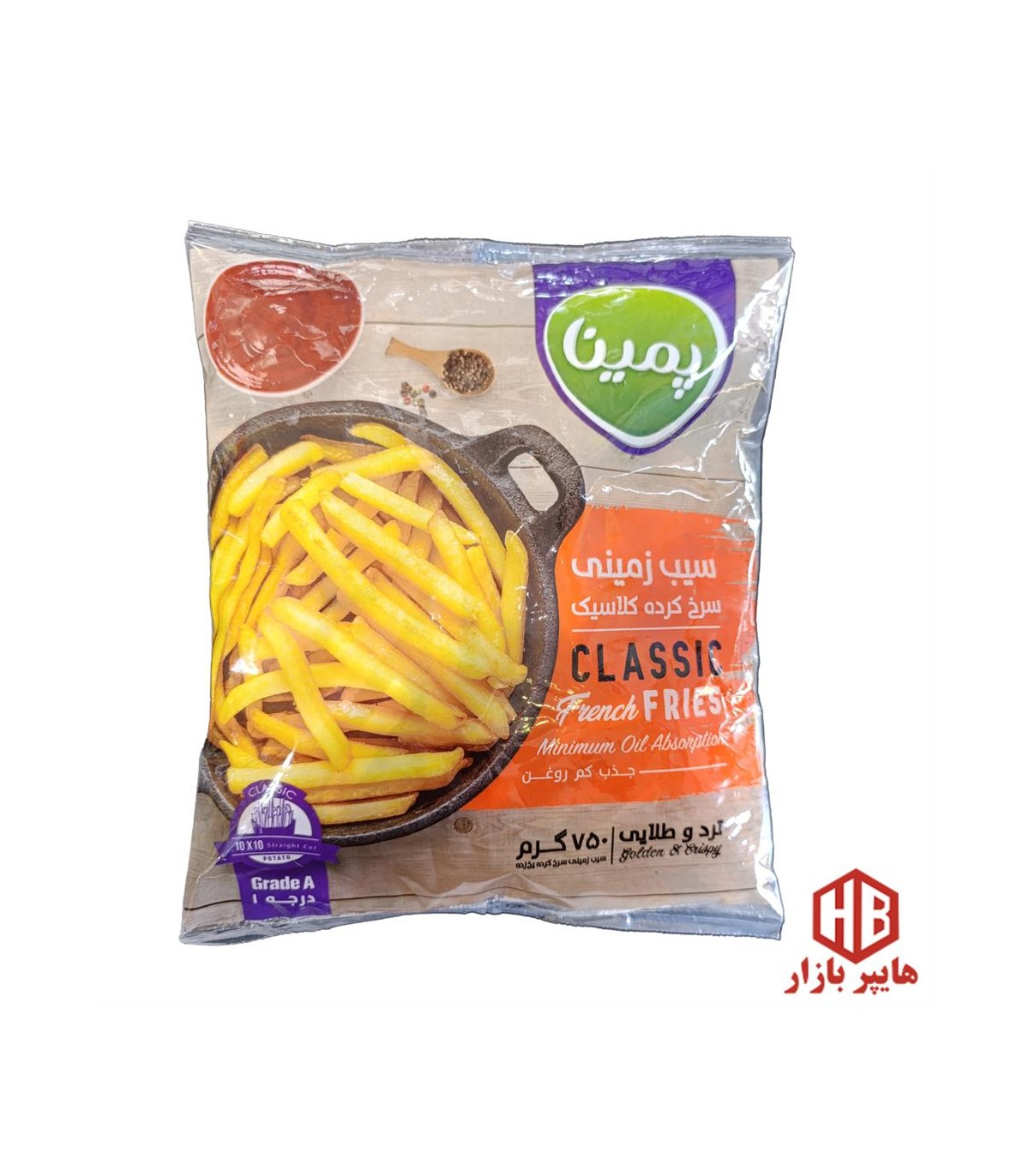 خلال سيب زميني منجمد 750 گرم پمينا