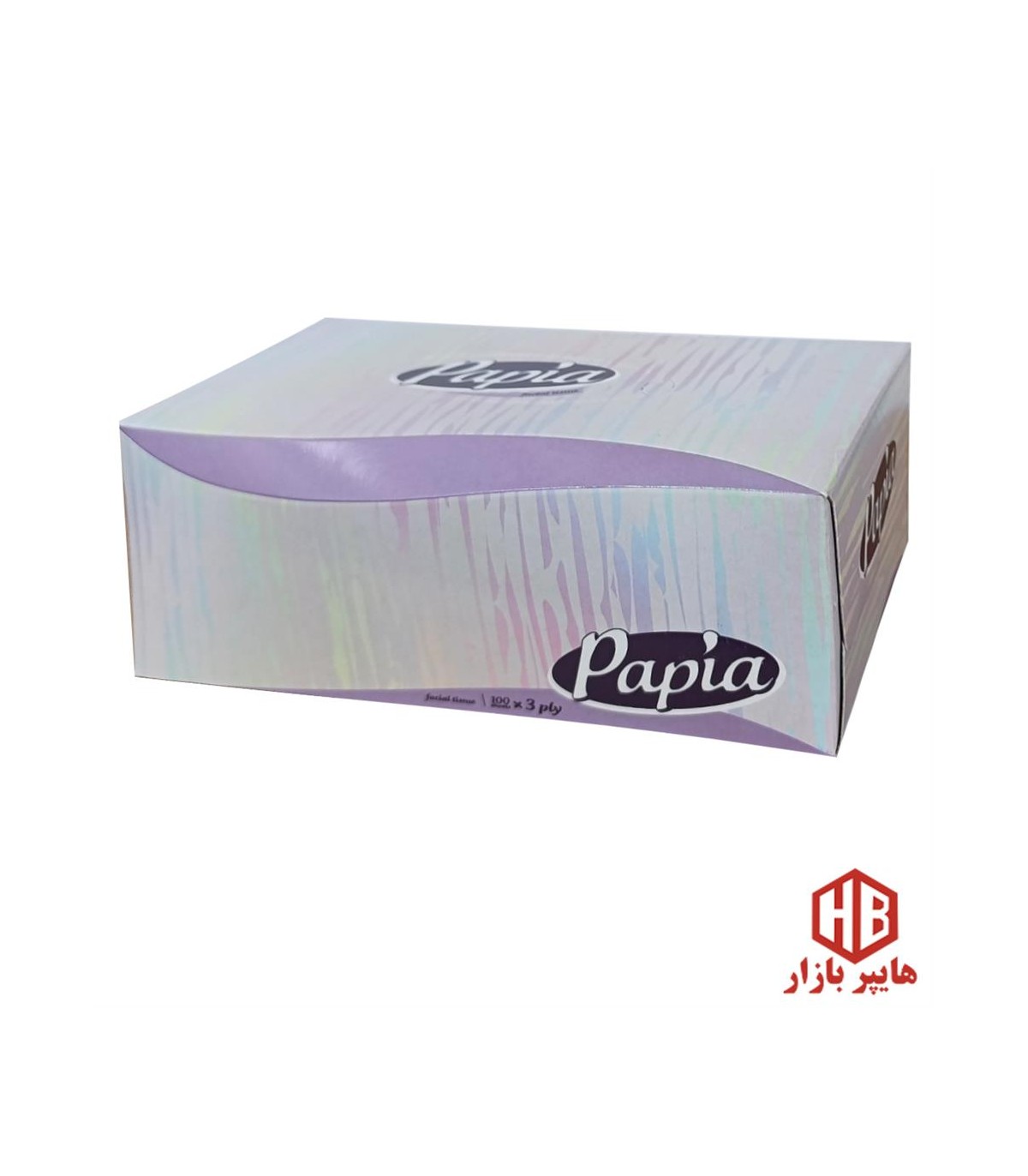دستمال كاغذي جعبه اي 100 برگ 3 لايه پاپيا
