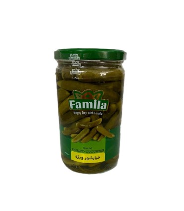 خيارشور 640 گرم ويژه فاميلا
