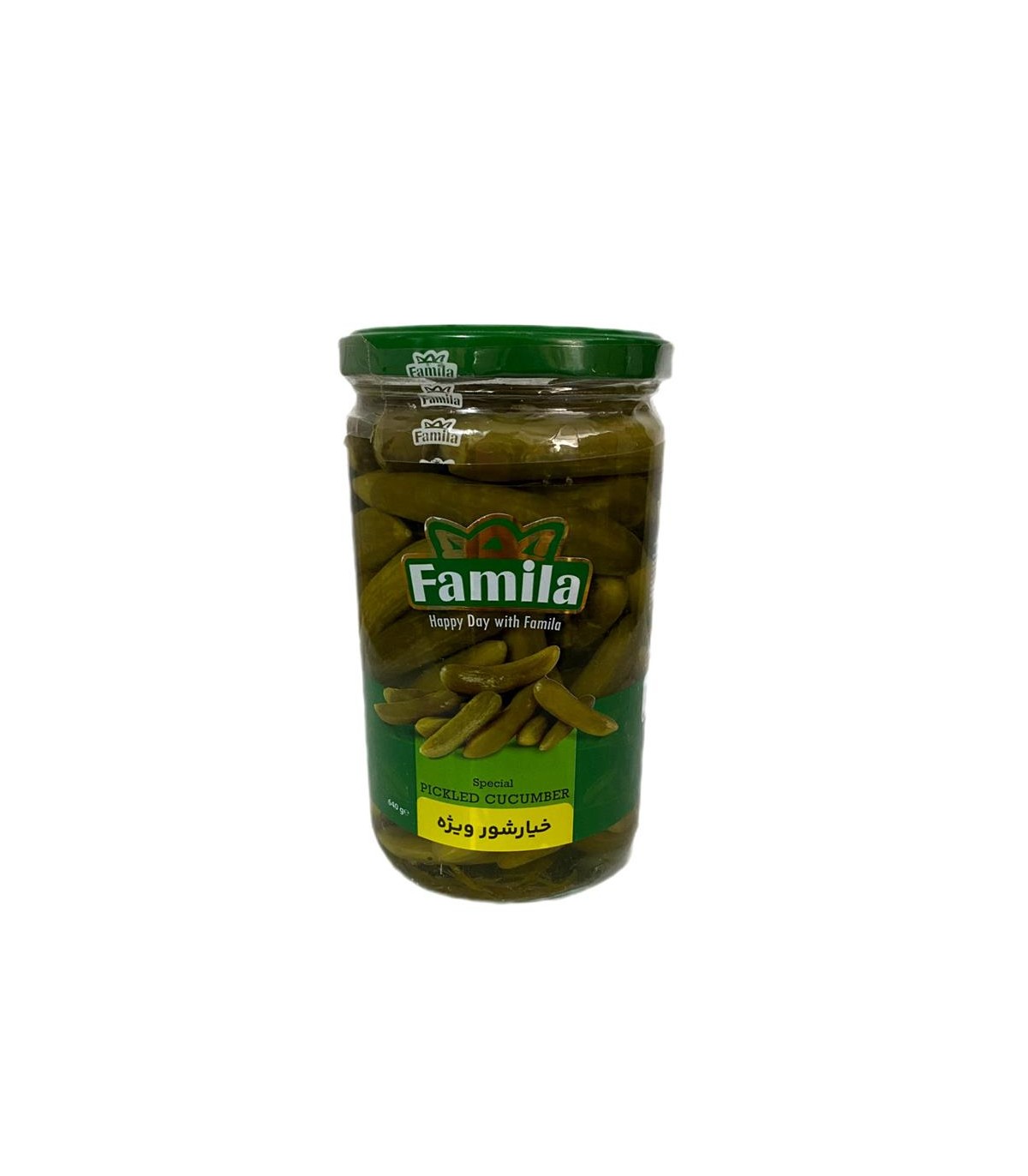 خيارشور 640 گرم ويژه فاميلا