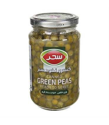 كنسرو 380 گرم نخود سبز شيشه سحر