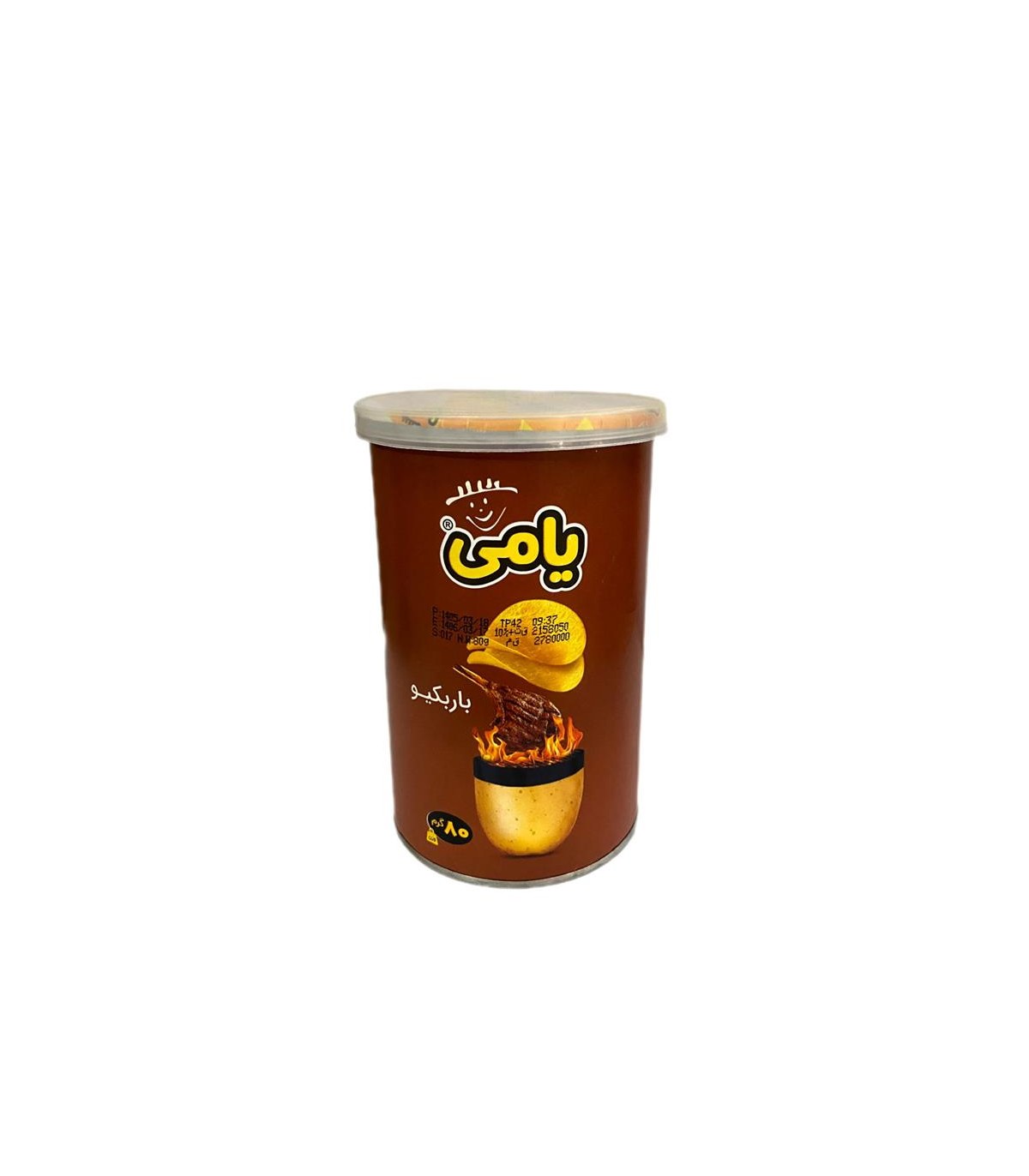 چيپس 80 گرم استوانه باربكيو يامي
