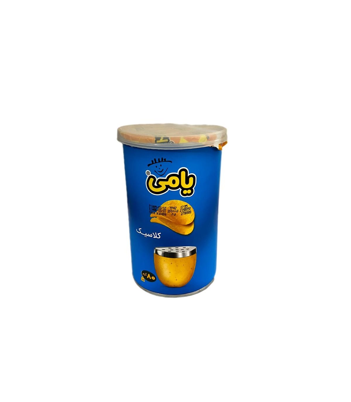 چيپس 80 گرم استوانه كلاسيك نمكي يامي