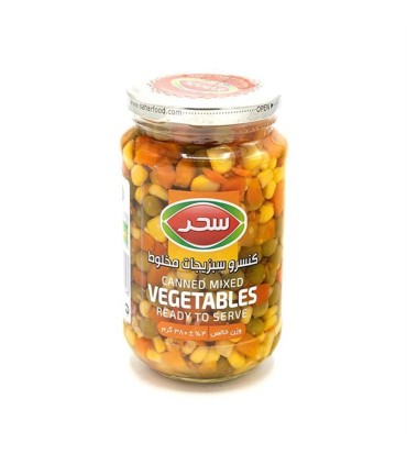 كنسرو 380 گرم  شيشه سبزيجات سحر