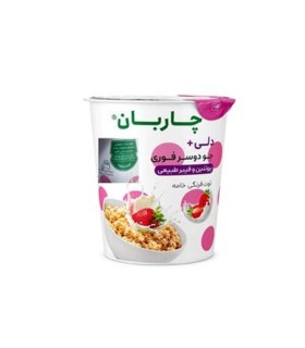 غلات صبحانه 55 گرم ليواني جو دوسر + پروتئين توت فرنگي چاربان