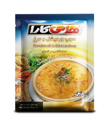 سوپ نيمه آماده ورميشل و مرغ هاتي كارا