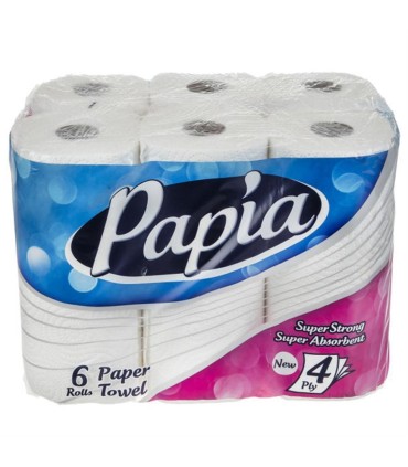 دستمال كاغذي حوله اي 6 رول پاپيا
