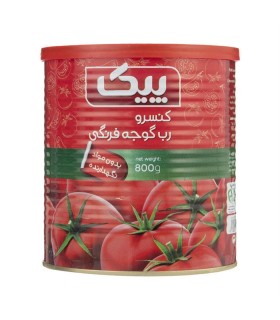 رب گوجه 800 گرم قوطي كليددار پيك