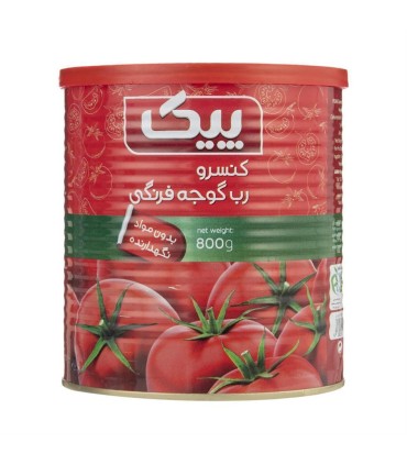 رب گوجه 800 گرم قوطي كليددار پيك