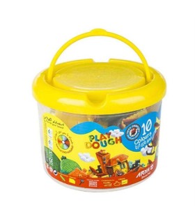 خمير بازي 10 رنگ  سطلي با سي دي آريا