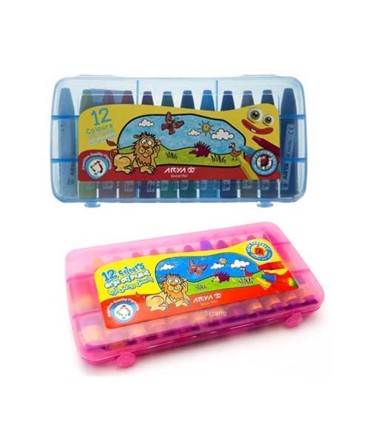 پاستل 12 رنگ كيفي پلاستيكي آريا