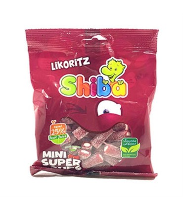 پاستيل ليكوريتز 140گرم انگشتي آلبالويي شيبا