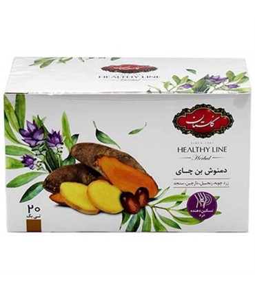 دمنوش 20 عددي بن چاي زردچوبه گلستان