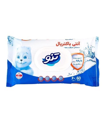 دستمال مرطوب 60 برگ آنتي باكتريال تنو