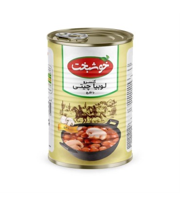 كنسرو 380 گرم لوبياچيتي باقارچ خوشبخت