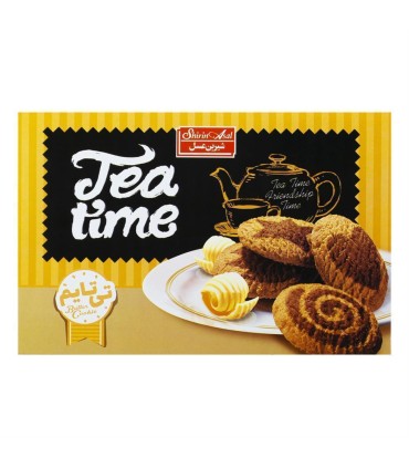 بيسكويت 290 گرم پذيرايي دو رنگ تي تايم شيرين عسل