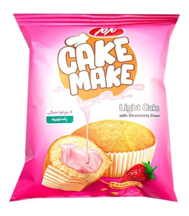 كيك شيفون كرم توت فرنگي مزمز