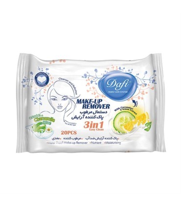 دستمال مرطوب آرايشي 20 برگ دافي