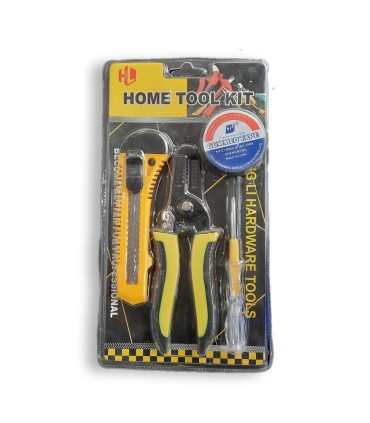 ست ابزار خانگي (كاتر-سيم لخت كن-فازمتر-چسب برق)