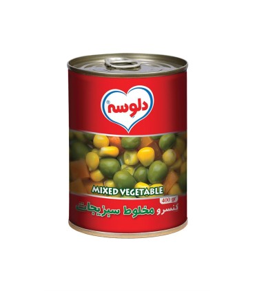 كنسرو 380 گرم مخلوط سبزيجات دلوسه