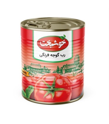 رب گوجه 800 گرم قوطي كليددار خوشبخت