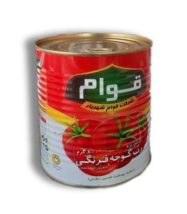 رب گوجه 800 گرم قوطي كليددار قوام