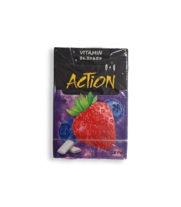 آدامس بدون شكر توت فرنگي جعبه اكشن