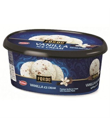 بستني 1 ليتر وانيلي با تكه شكلات بيضي كاله