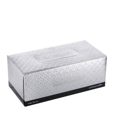 دستمال كاغذي جعبه اي 300 برگ نقره اي سافتلن