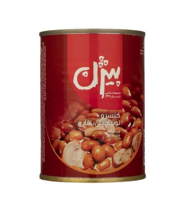 كنسرو 380 گرم لوبيا و قارچ بيژن