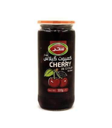 كمپوت 500 گرم گيلاس شيشه سحر