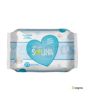 دستمال مرطوب كودك 27 برگ سولينا