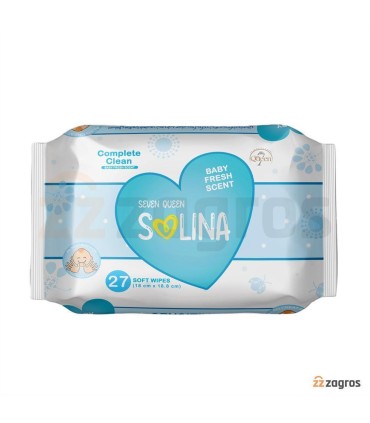 دستمال مرطوب كودك 27 برگ سولينا