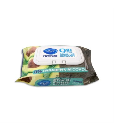 دستمال مرطوب آرايشي 50 برگ ميوه اي Q10 دافي