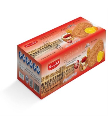 بيسكويت 450 گرم پذيرايي پرتقالي فرخنده