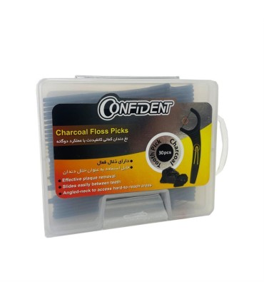 نخ دندان كماني30 عددي زغالي كانفيدنت