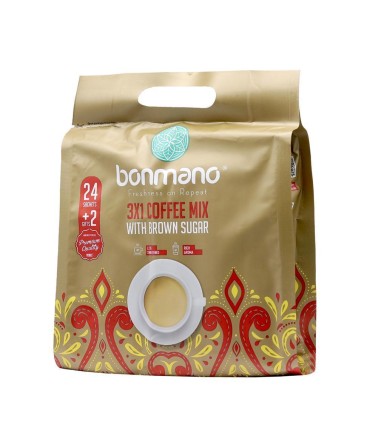 كافي ميكس (26 عددي ) 1*3 كيسه اي با شكر قهوه اي بن مانو