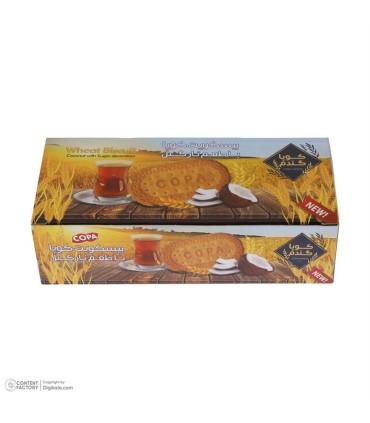 بيسكويت 450 گرم پذيرايي گندم نارگيلي كوپا