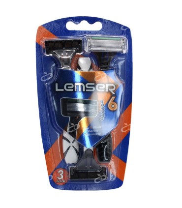 خودتراش 6 لبه 3 عددي وكيوم لمسر